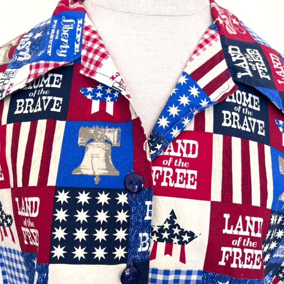 Patriotic - Country Loving - Short Sleeve Blouse - Size Medium/Large - Handmade - Picture 8 of 8